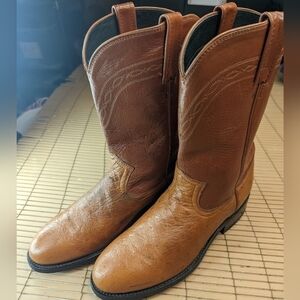 Dan Post men's sz 7.5D genuine exotic smooth Ostrich Cognac brown. Worn one time